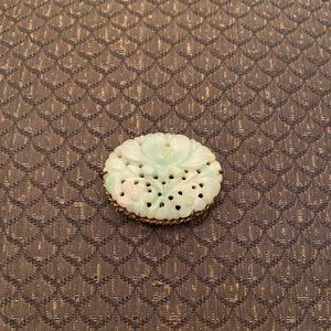 Carved Jade Brooch